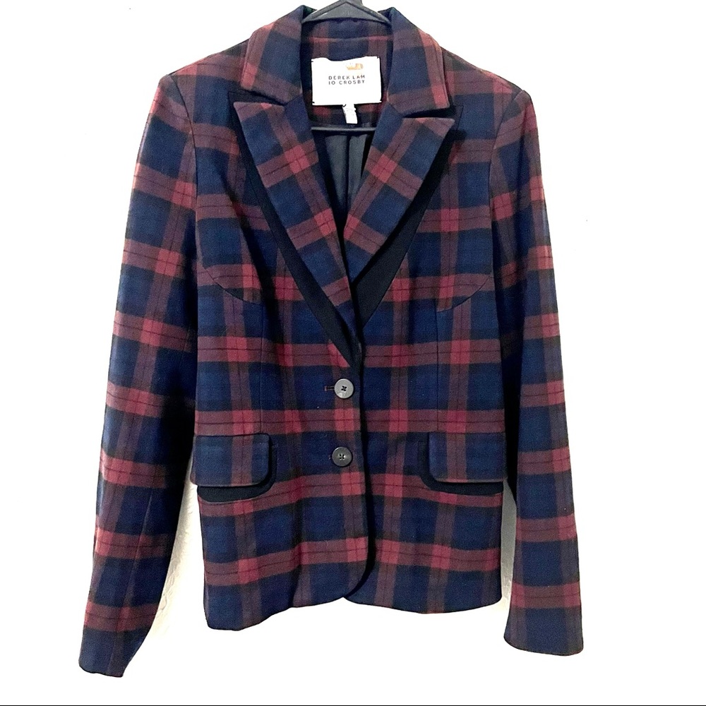 Derek Lam 10 Crosby Plaid Blazer 8